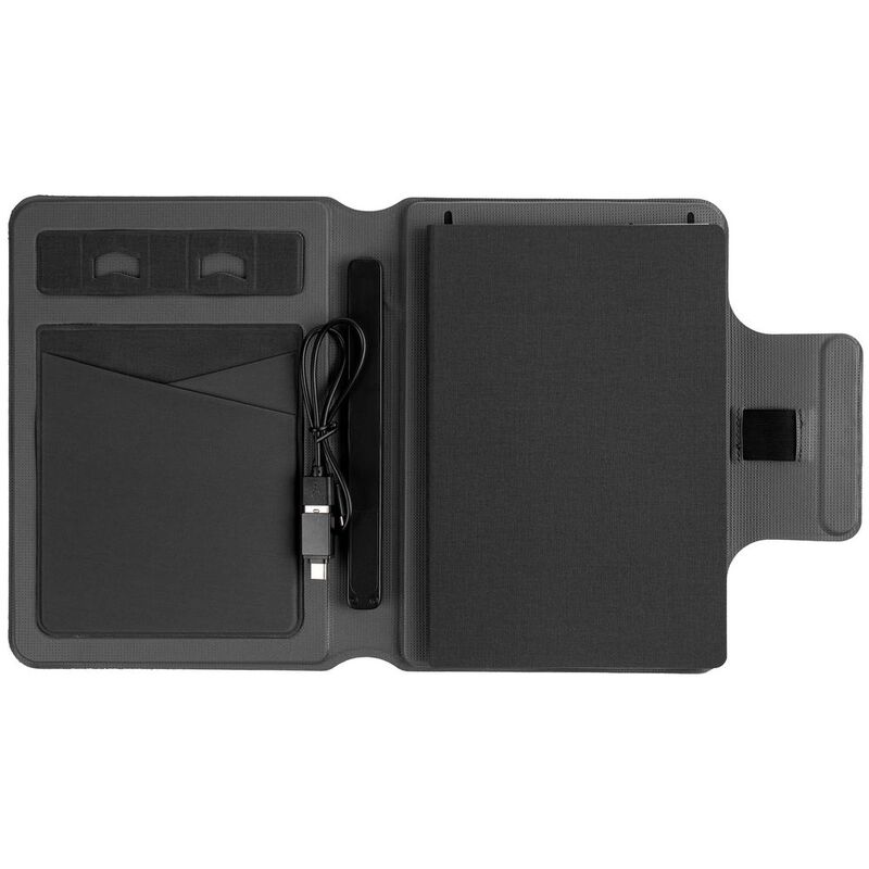 Органайзер с блокнотом и аккумулятором Oiro, черный арт.22001.30