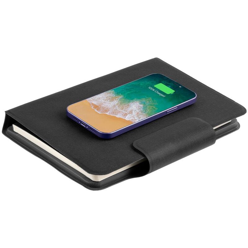 Органайзер с блокнотом и аккумулятором Oiro, черный арт.22001.30