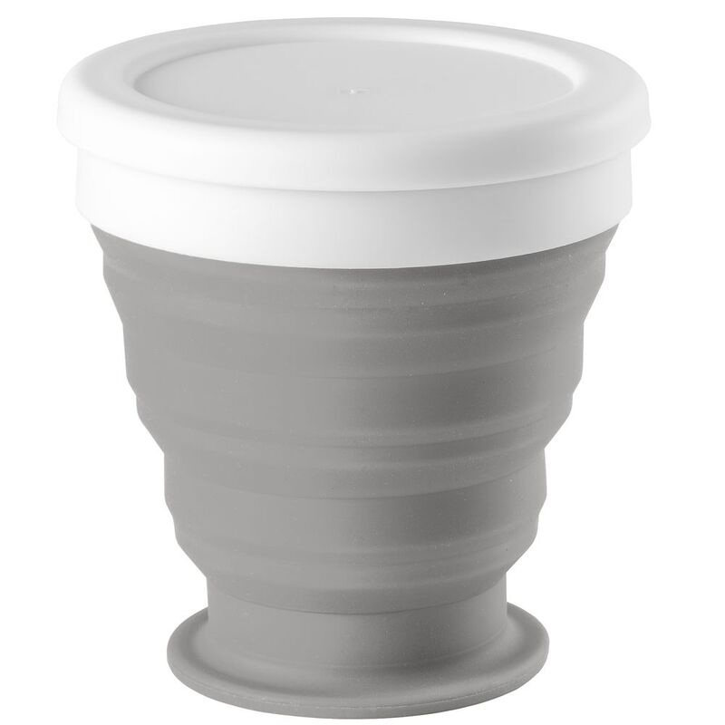 Складной стакан с крышкой Astrada, серый арт.74762.11