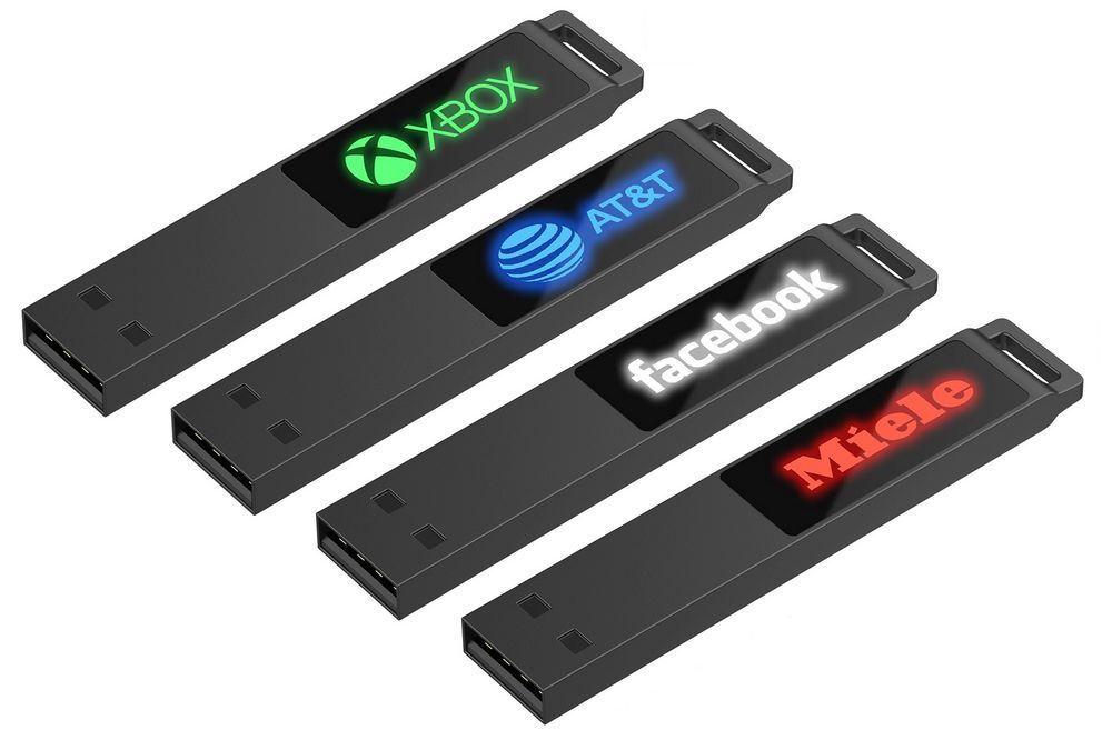 Флешка markBright Black с синей подсветкой, 32 Гб арт.21023.42