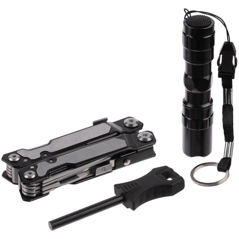 Набор Forster: мультиинструмент, фонарик, огниво, черный арт.13091.30