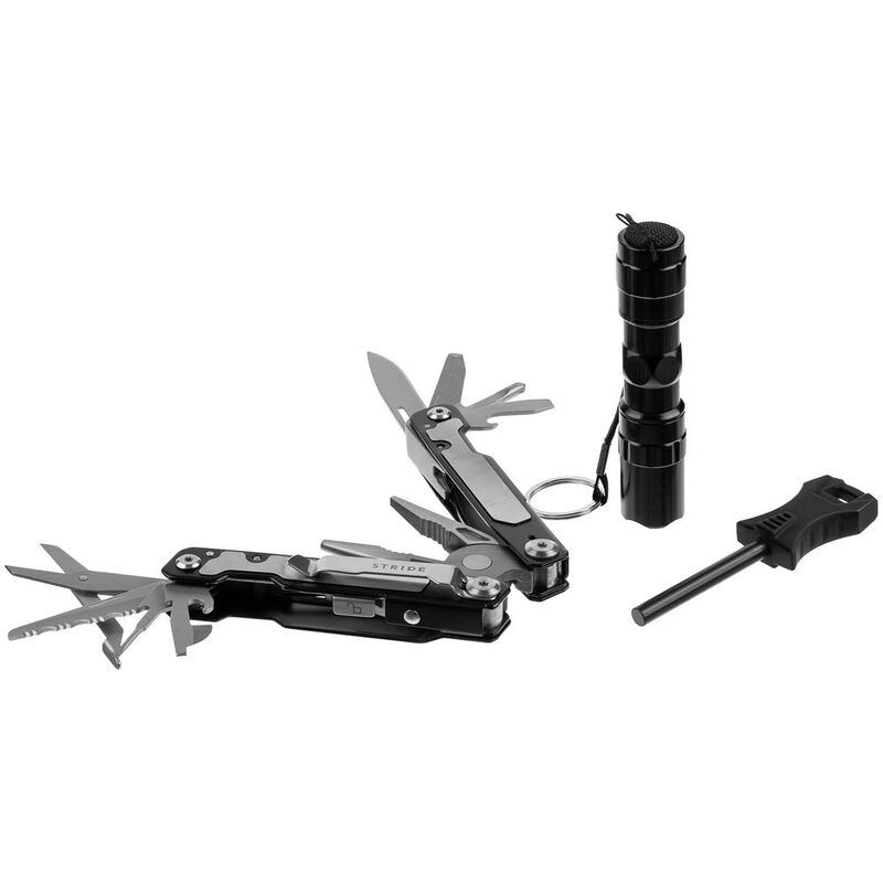 Набор Forster: мультиинструмент, фонарик, огниво, черный арт.13091.30