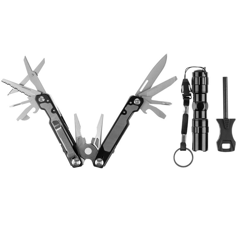 Набор Forster: мультиинструмент, фонарик, огниво, черный арт.13091.30