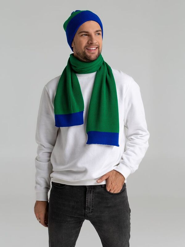 Шарф Snappy, зеленый с синим арт.76262.49