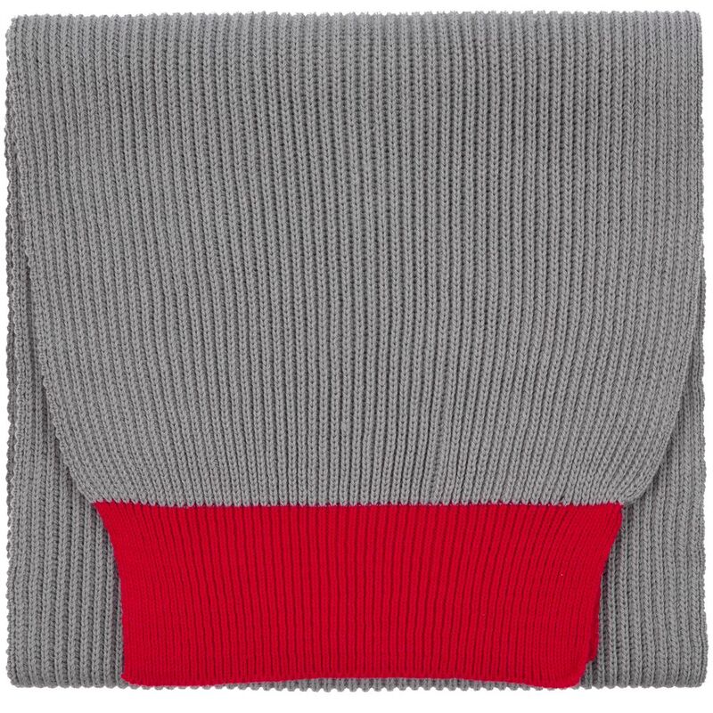 Шарф Snappy, светло-серый с красным арт.76262.51