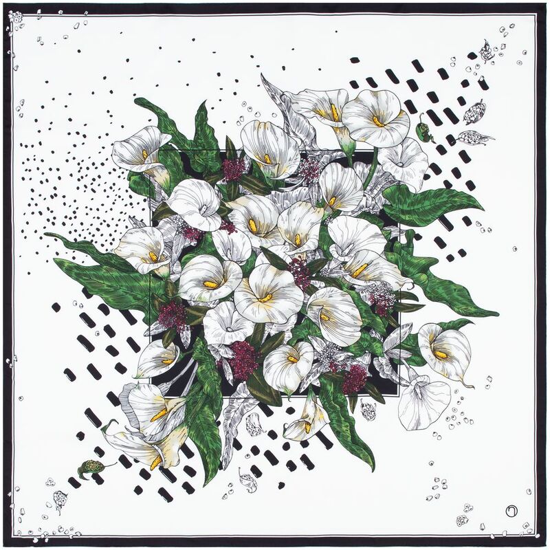 Платок шелковый Delicate, каллы арт.20088.03