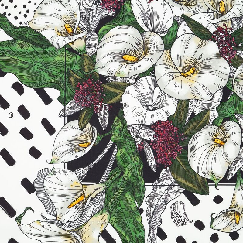 Платок шелковый Delicate, каллы арт.20088.03