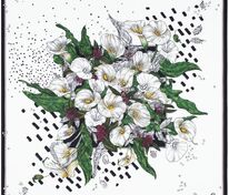 Платок шелковый Delicate, каллы арт.20088.03