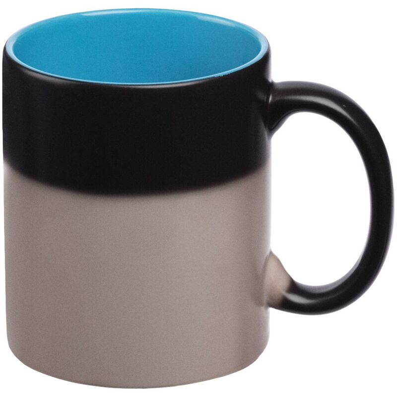 Кружка-хамелеон On Display, матовая, черная с голубым арт.10869.41