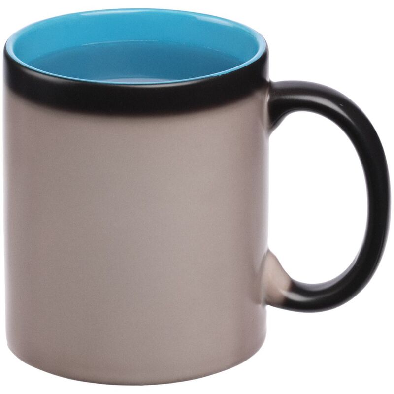 Кружка-хамелеон On Display, матовая, черная с голубым арт.10869.41