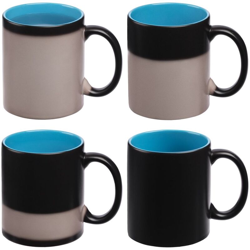 Кружка-хамелеон On Display, матовая, черная с голубым арт.10869.41