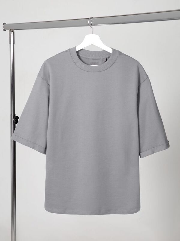 Футболка оверсайз унисекс Kosmos 2.0, светло-серая арт.14610.10