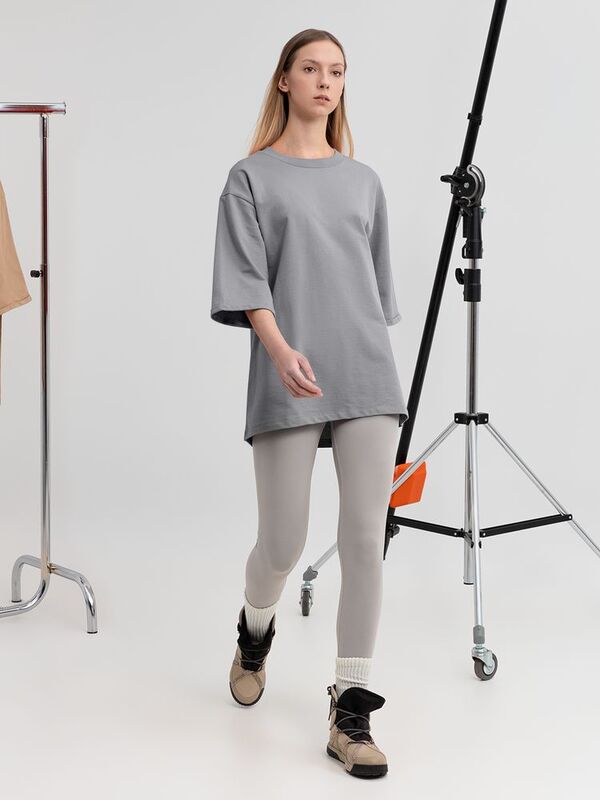 Футболка оверсайз унисекс Kosmos 2.0, светло-серая арт.14610.10