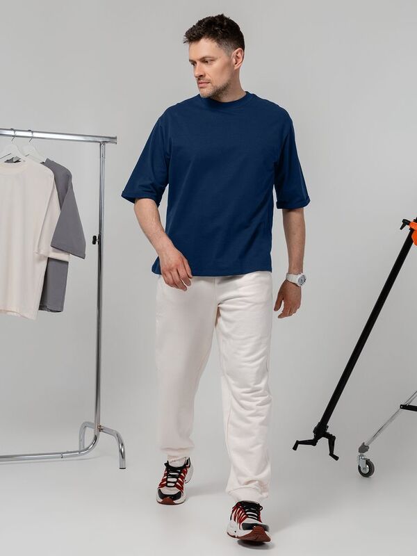 Футболка оверсайз унисекс Kosmos 2.0, темно-синяя арт.14610.40