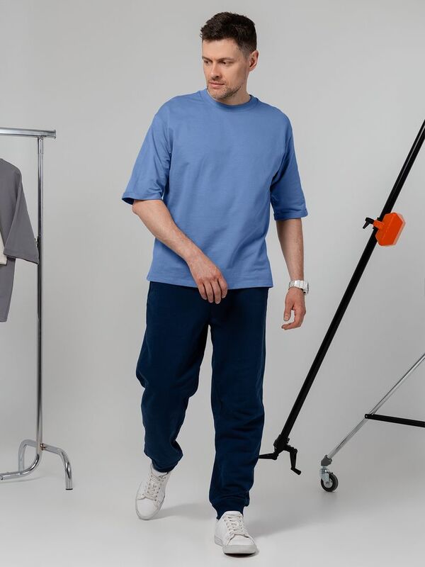 Футболка оверсайз унисекс Kosmos 2.0, синяя арт.14610.44