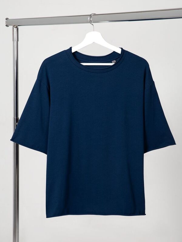 Футболка оверсайз Vozduh 2.0, темно-синяя арт.14611.40