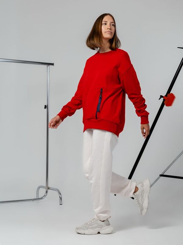 Свитшот унисекс Kosmos 2.0, красный арт.14613.55