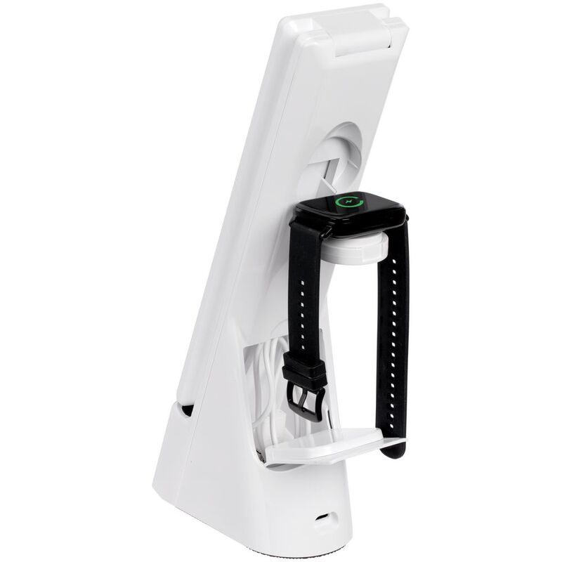 Лампа с беспроводной зарядкой смартфона и часов Powerack, белая арт.13759.60