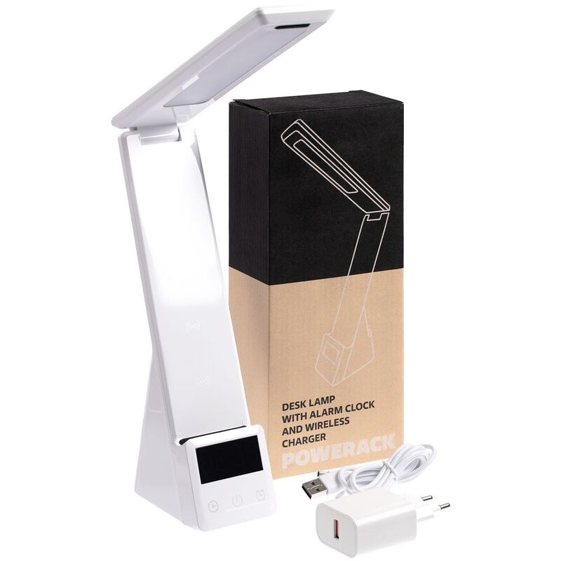Лампа с беспроводной зарядкой смартфона и часов Powerack, белая арт.13759.60
