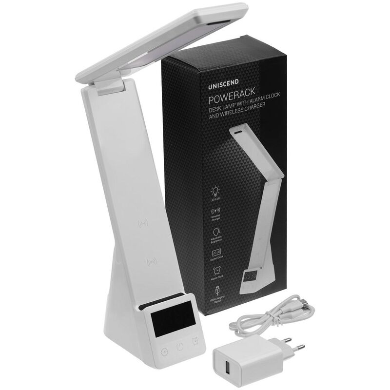 Лампа с беспроводной зарядкой смартфона и часов Powerack, белая арт.13759.60