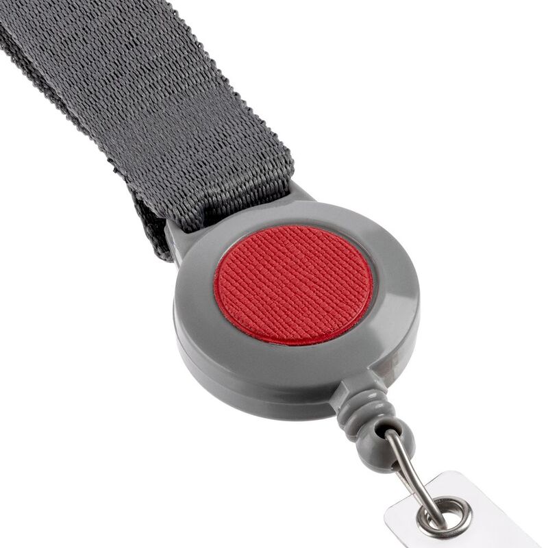 Чехол для пропуска с лентой и ретрактором Devon, красный арт.13773.50