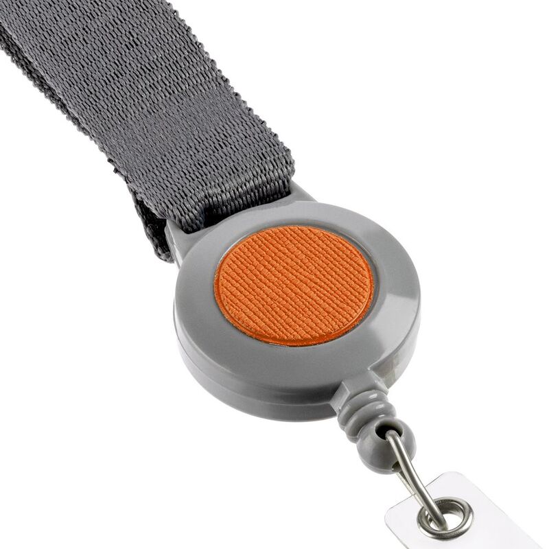 Чехол для пропуска с лентой и ретрактором Devon, оранжевый арт.13773.20