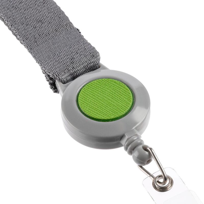 Чехол для пропуска с лентой и ретрактором Devon, зеленый арт.13773.90