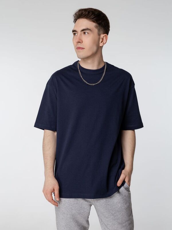 Футболка оверсайз мужская Boxy Men, темно-синяя арт.03806319
