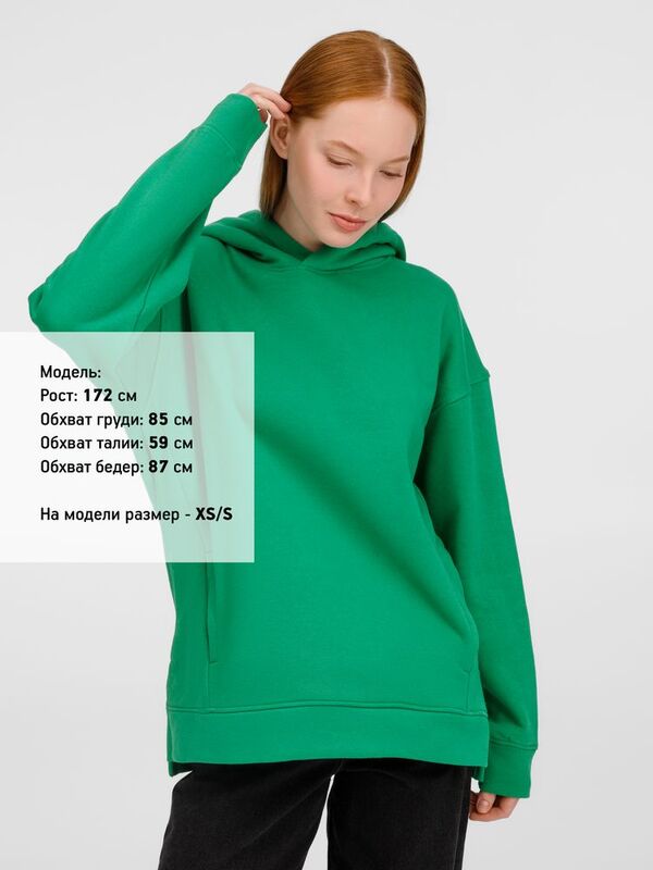 Худи оверсайз унисекс Tolla, зеленое арт.21118.90