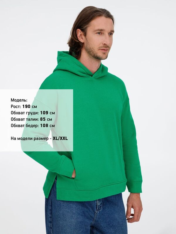 Худи оверсайз унисекс Tolla, зеленое арт.21118.90