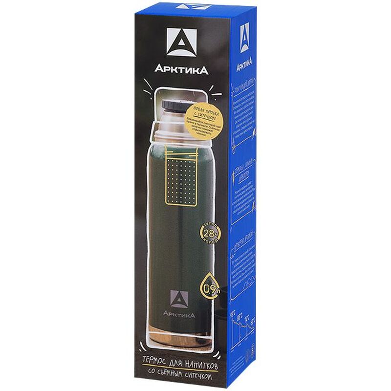 Термос &laquo;Арктика 900&raquo; с ситечком, зеленый арт.13990.90