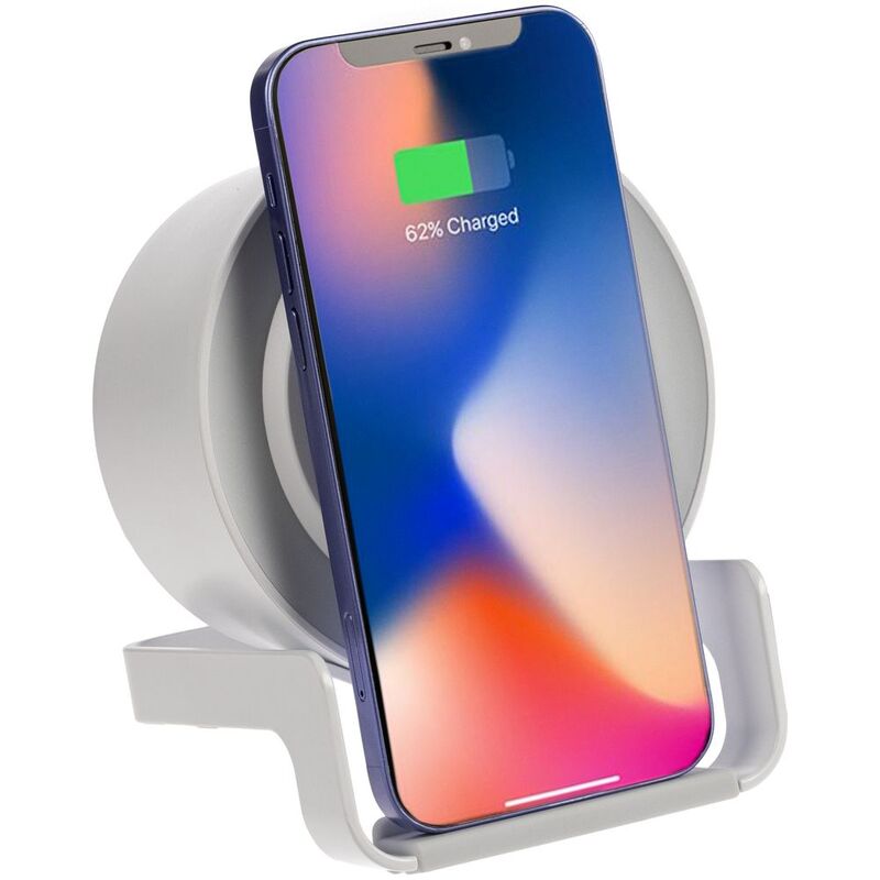 Лампа с колонкой и беспроводной зарядкой moonLight, белая арт.13927.60