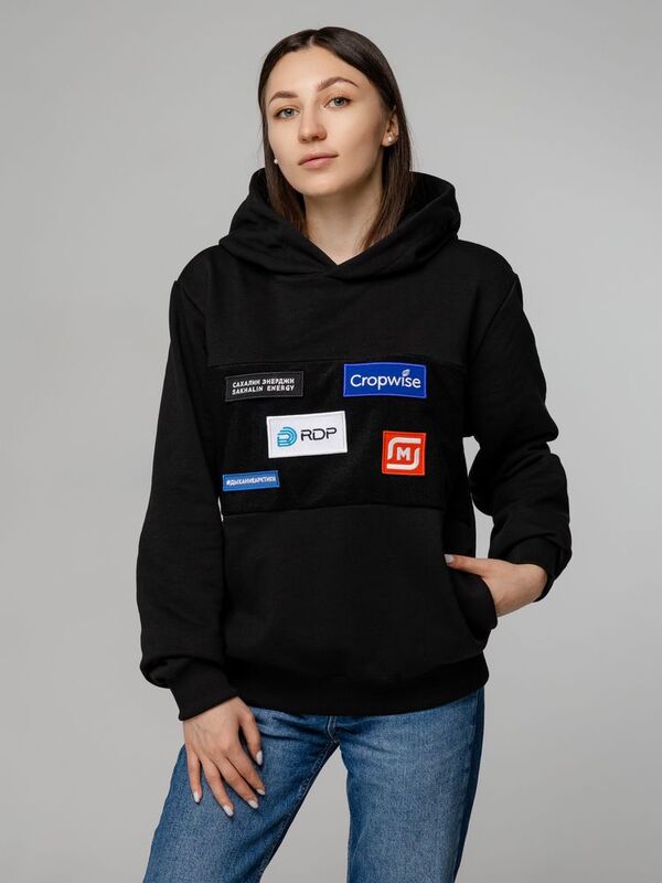 Худи унисекс Patch Catcher со вставкой из липучки, черное арт.13934.30