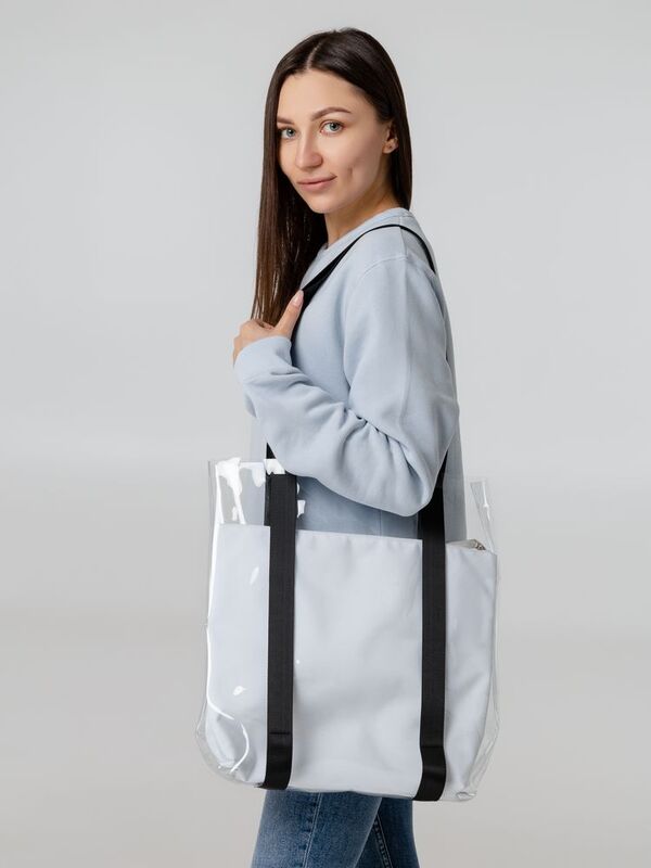 Шопер Clarity с белым органайзером, прозрачный арт.14023.60