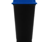 Стакан с крышкой Color Cap Black, черный с синим арт.20996.40