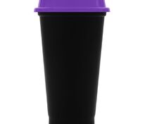 Стакан с крышкой Color Cap Black, черный с фиолетовым арт.20996.70