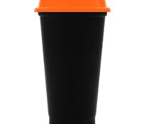 Стакан с крышкой Color Cap Black, черный с оранжевым арт.20996.20