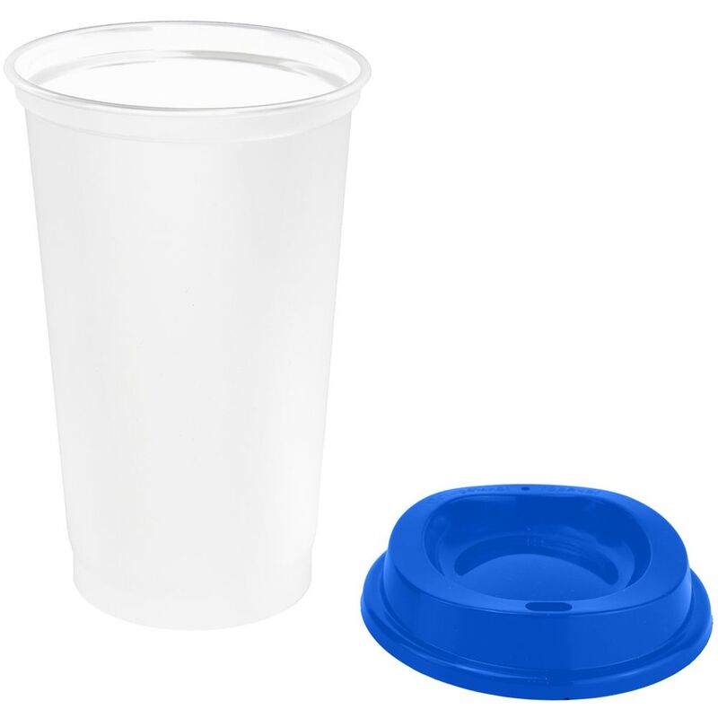 Стакан с крышкой Color Cap White, белый с синим арт.20997.40