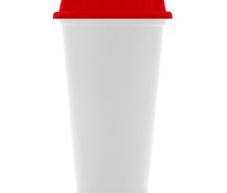 Стакан с крышкой Color Cap White, белый с красным арт.20997.50