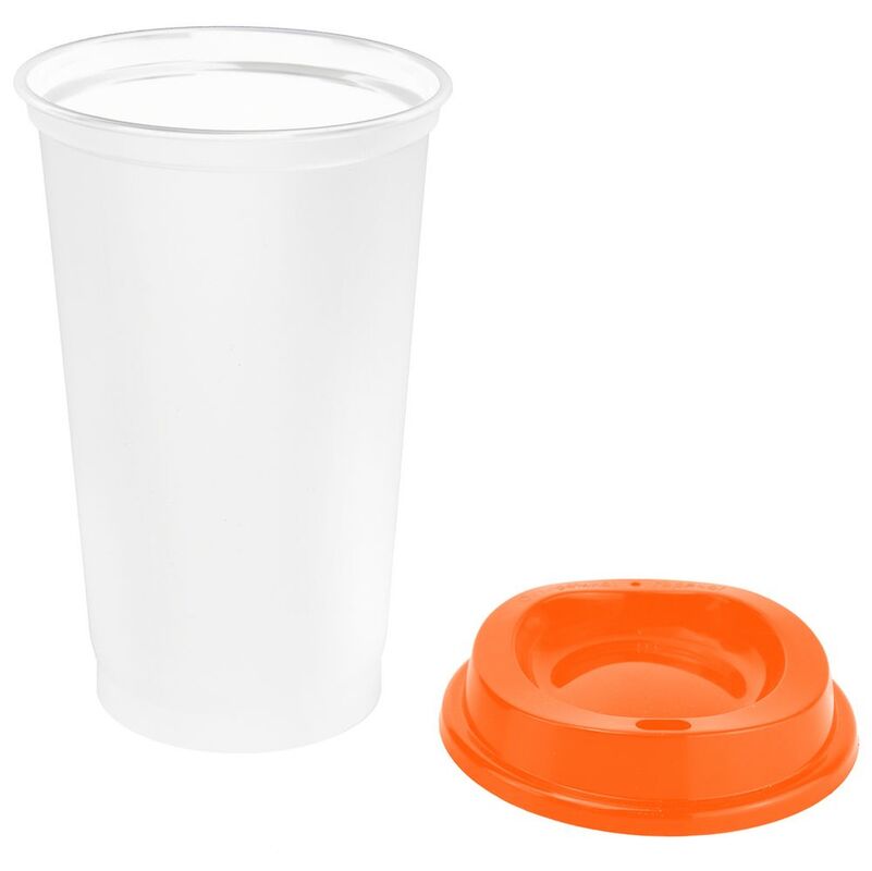 Стакан с крышкой Color Cap White, белый с оранжевым арт.20997.20