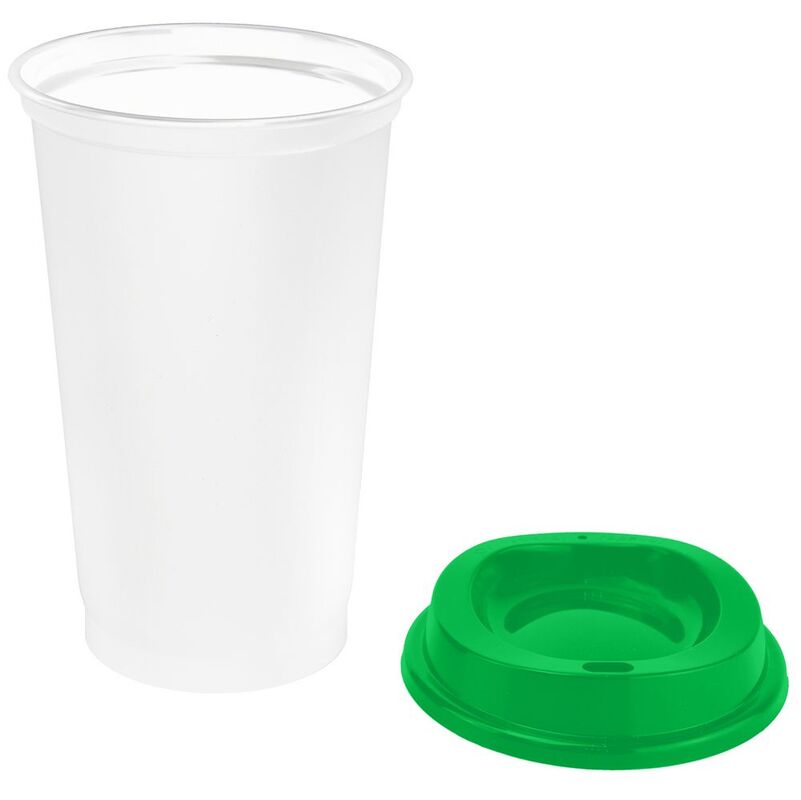 Стакан с крышкой Color Cap White, белый с зеленым арт.20997.90