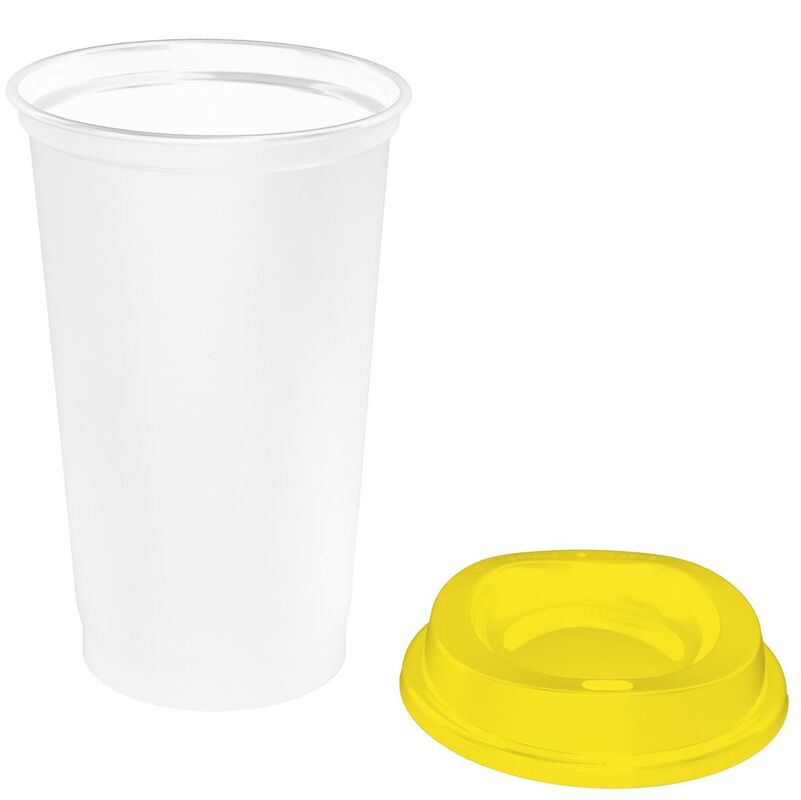 Стакан с крышкой Color Cap White, белый с желтым арт.20997.80