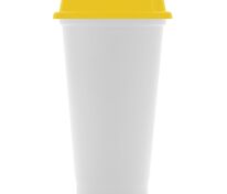 Стакан с крышкой Color Cap White, белый с желтым арт.20997.80