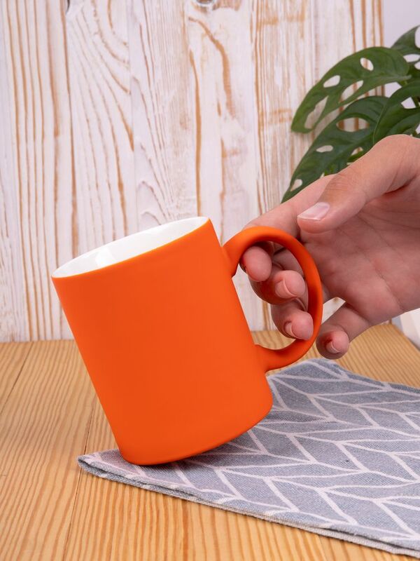 Кружка Promo Soft с покрытием софт-тач, оранжевая арт.14654.20