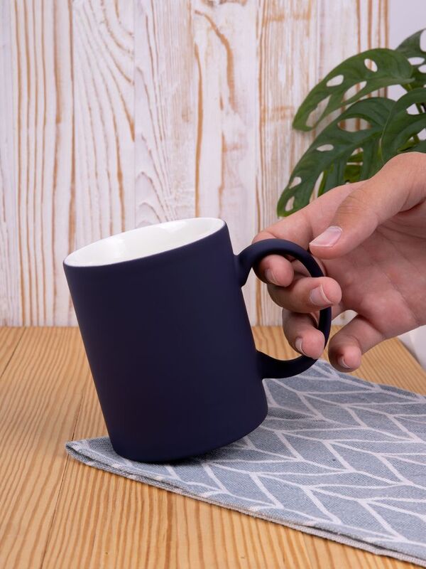 Кружка Promo Soft с покрытием софт-тач, темно-синяя арт.14654.43