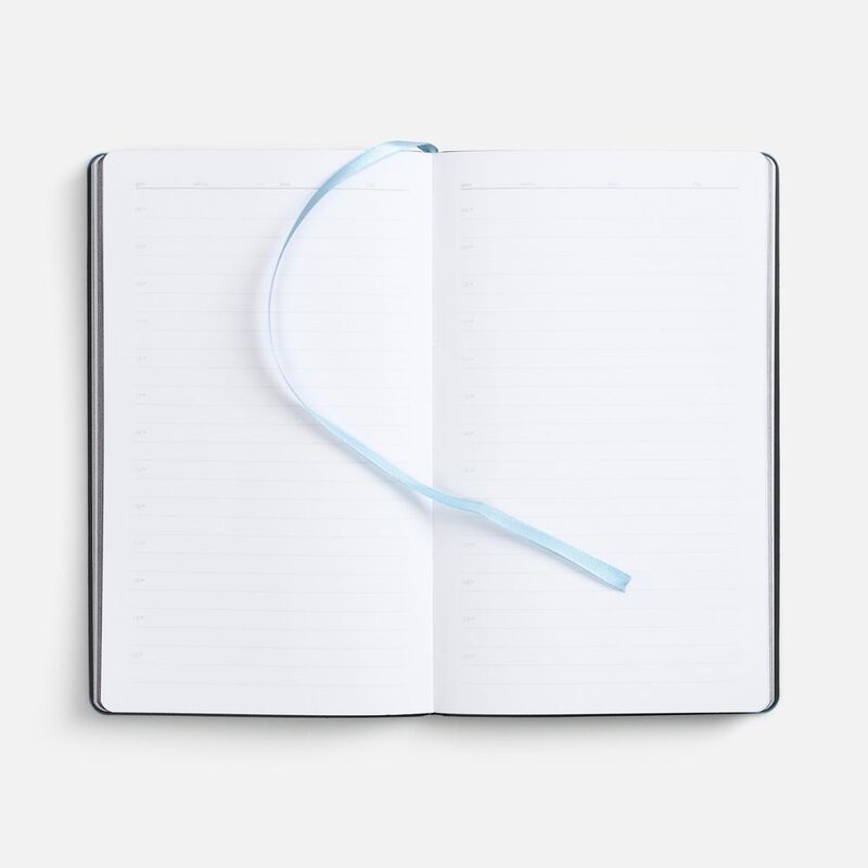 Ежедневник Trait, недатированный, черный с голубым арт.14097.34