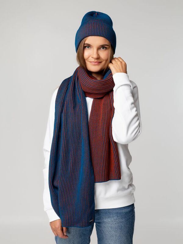 Шарф Nobilis, бирюзовый с терракотовым арт.19091.98