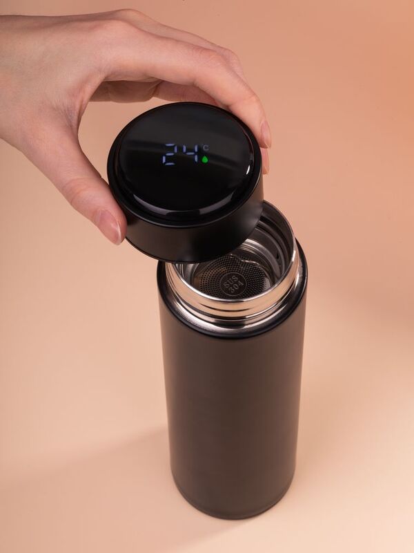 Смарт-бутылка с заменяемой батарейкой Long Therm, черная арт.14314.30