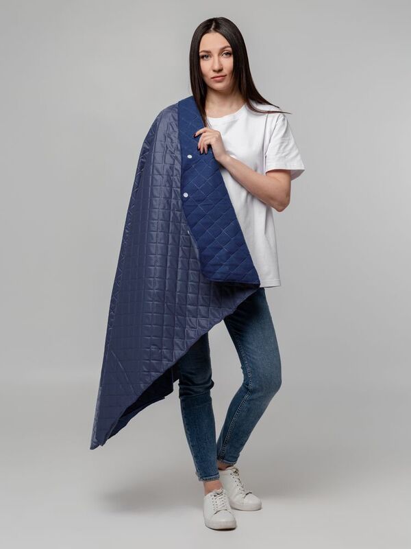 Плед-пончо для пикника SnapCoat, синий арт.14251.40
