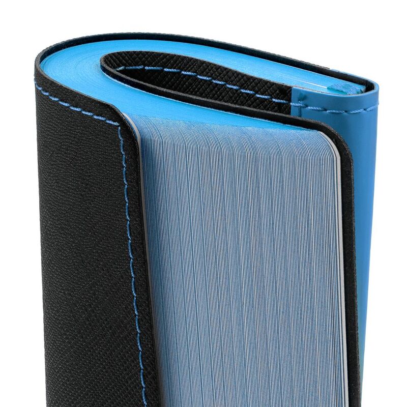 Ежедневник Nice Twice, недатированный, черный с голубым арт.22041.34